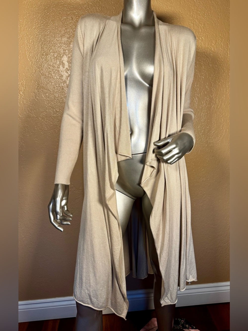 Bellissima Fashions Longline Shawl Front Open Cardigan Duster